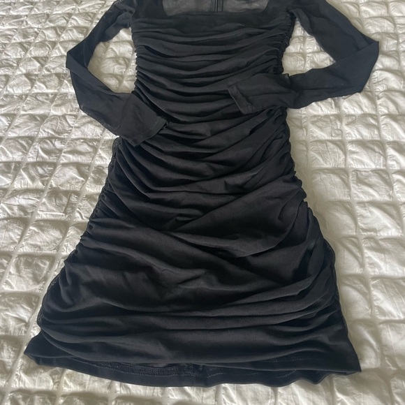 Beginning Boutique Black Mesh Long Sleeve Dress - Picture 5 of 13